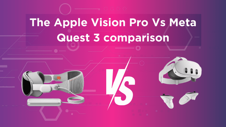 Apple Vision Pro and Meta Quest 3 headsets compared side by side